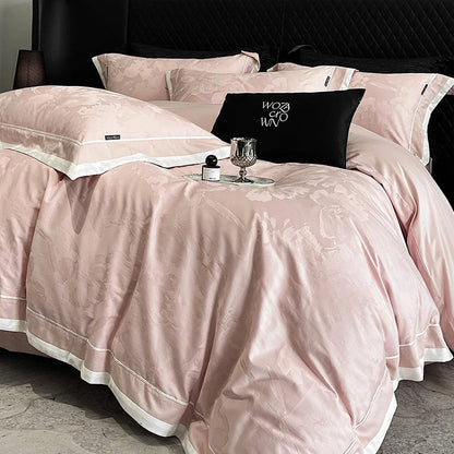 DecorBites™ Egyptian Cotton Leopard Jacquard Luxury Bedding Set with Satin Finish