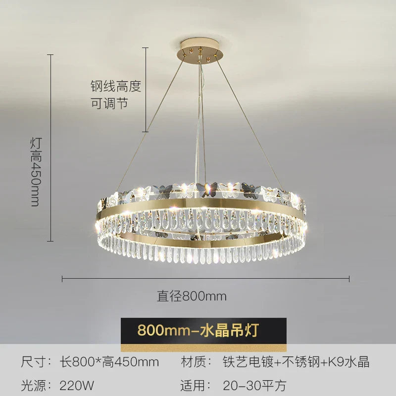 DecorBites™ Crystal Butterfly Living Room Lamp: Luxury Postmodern Dining Room Lighting