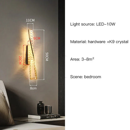 DecorBites™ Crystal Wall Sconce for Bedroom & Living Room Decor