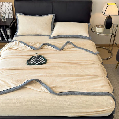DecorBites™ Cozy Carved Velvet Blanket | Warm, Soft & Breathable | Autumn Winter Sofa Bed Throw