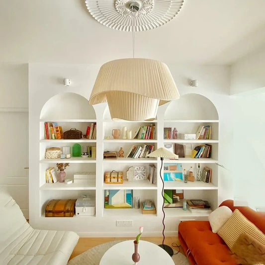 DecorBites™ Cream Wind Fabric LED Pendant Chandelier - Vintage Nordic Minimalist Home Decor