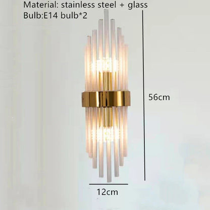 DecorBites™ Clear Crystal LED Wall Lamp Stainless Steel Sconces