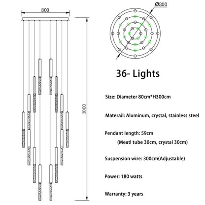 DecorBites™ Crystal LED Chandelier: Stylish Lighting for Staircase & Living Room