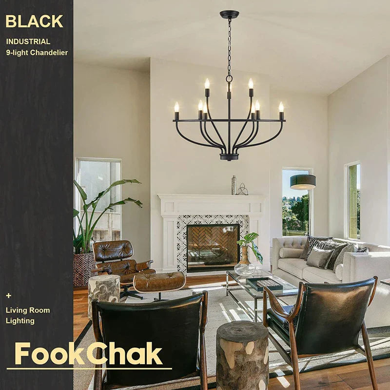 DecorBites™ Iron Art Retro Chandelier Light, American Farmhouse Industrial Pendant Lamp