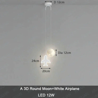 DecorBites™ Kids Star Cloud Moon Pendant Lamp with Remote Control Dimming