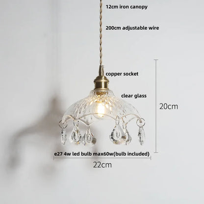 DecorBites™ Clear Glass LED Pendant Lights for Home Decor and Lighting