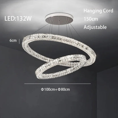 DecorBites™ Crystal LED Chandelier - Modern Luxe Living Room Lighting