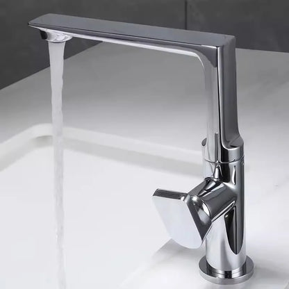 DecorBites™ Gold Brass Bathroom Basin Faucet, Single Handle Hot & Cold Mixer Tap