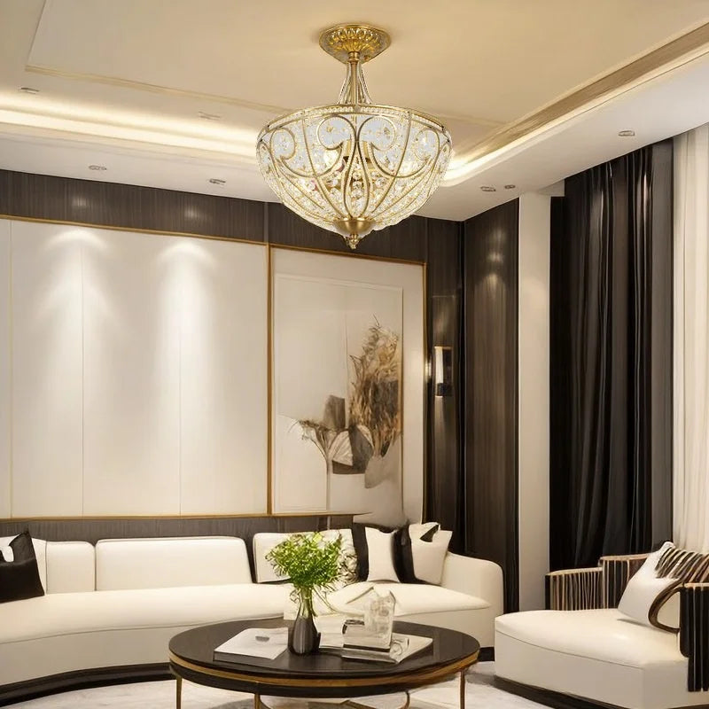 Retro Crystal Semi Chandelier