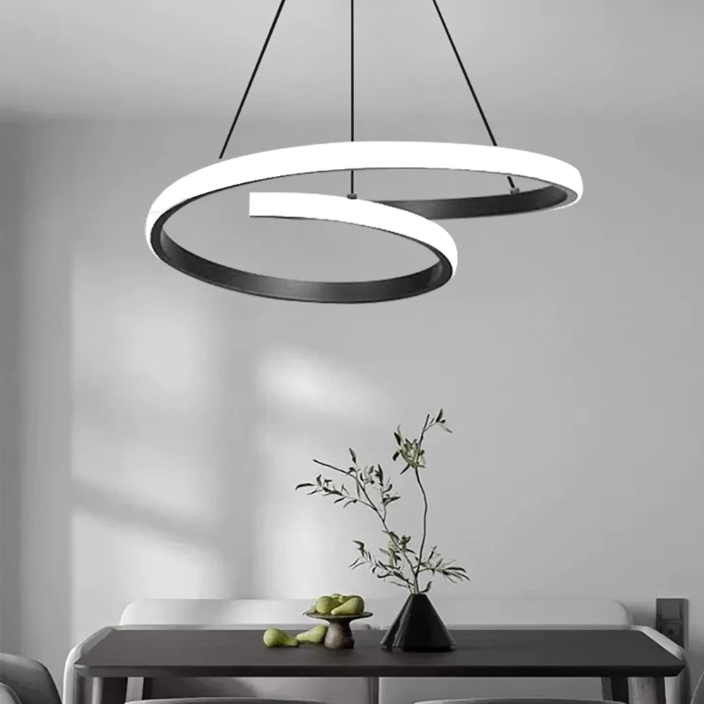 Black Double-Ring Pendant