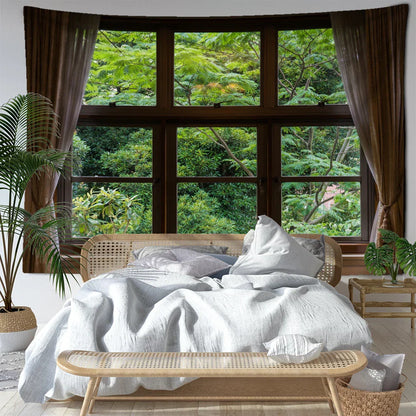 DecorBites™ Jungle Scenery Wall Tapestry: Natural Boho Minimalist Art for Home Decoration