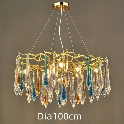 DecorBites™ Gold LED Branch Chandelier for Living Room, Bedroom, Hotel - Modern Luxury Aluminum Pendant Light