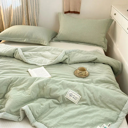 DecorBites™ Cotton Summer Cooling Blanket | Soft Breathable Quilted Quilt