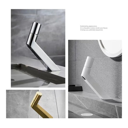 DecorBites™ Basin Faucet Brushed Gold Cold & Hot One Hole Sink Tap Bathroom Creative Design