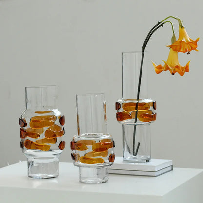 DecorBites™ Clear Glass Vase Bubble Floral Arrangement Room Decoration