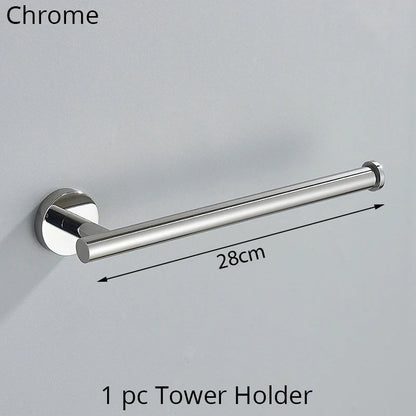 DecorBites™ Bathroom Hardware Set Shelf Paper Holder Hook Towel Rack Ring Bath Accessories