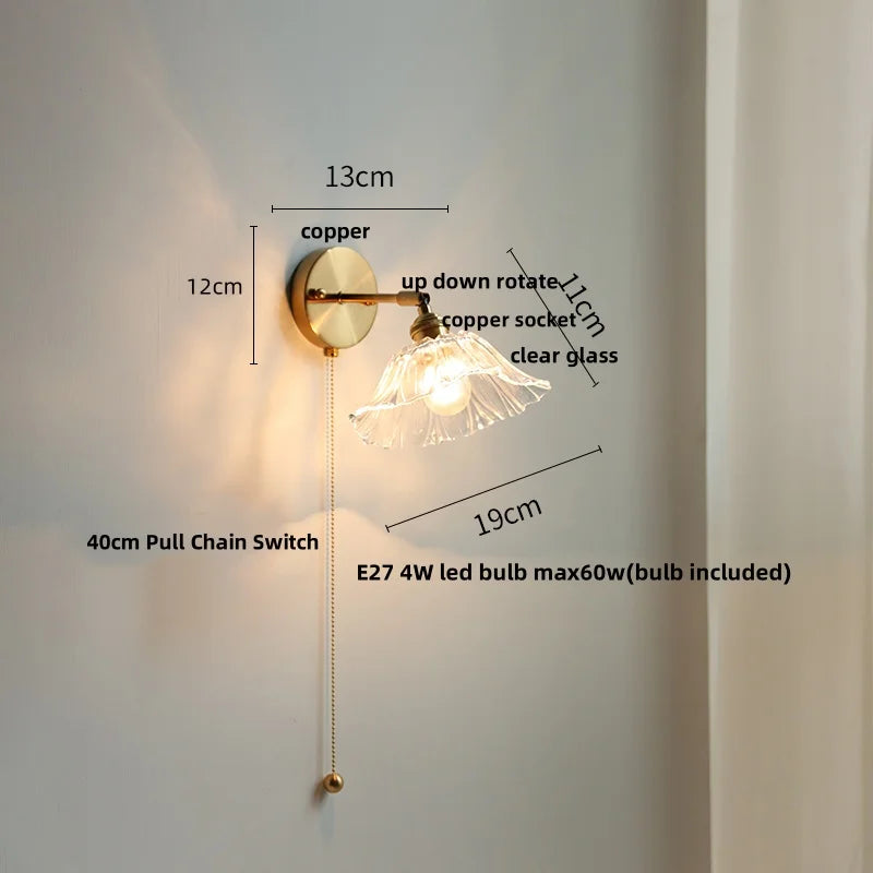 DecorBites™ Green Glass LED Wall Sconce, Modern Nordic Rotate Copper Stair Light