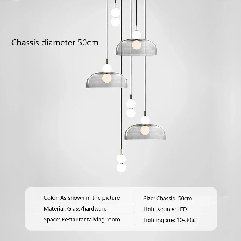 DecorBites™ Glass Ball Pendant Light for Duplex Stairwells, Living Room, Bedroom, and Staircase Decor