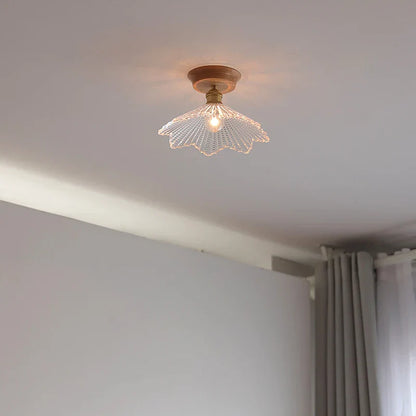 DecorBites™ Glass Wood LED Ceiling Lamp for Home Lighting and Decoration