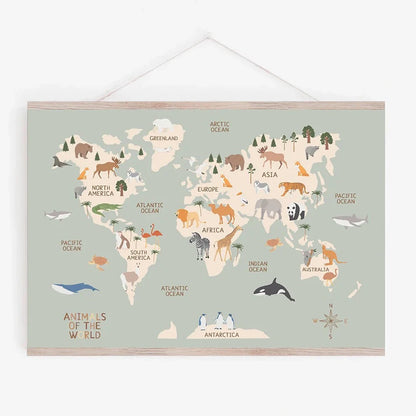 World Map Canvas Wall Art