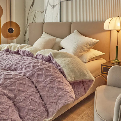 DecorBites™ Dual Use Cashmere Duvet Cover: Winter Warm Plush Blanket with Double-sided Fleece
