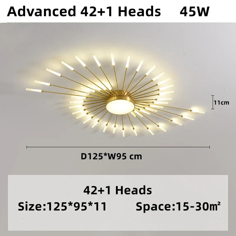DecorBites™ LED Firework Chandelier: Modern Nordic Living Room Bedroom Pendant Light Fixtures