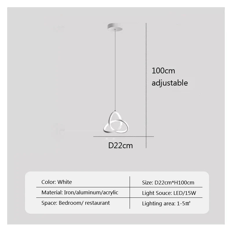 DecorBites™ LED Bedside Pendant Light Modern Decor Chandelier for Bedroom Living Room