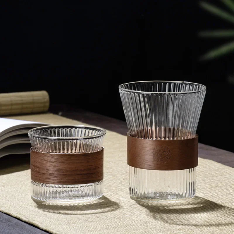Glass Walnut Tea Cup Set 300ml Set Of 6
