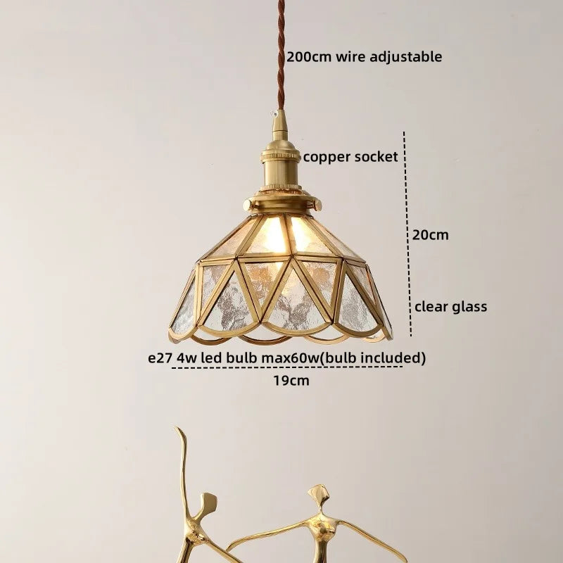 DecorBites™ Glass Copper Pendant Light Modern LED Hanging Light for Home Decor