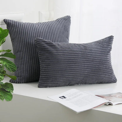DecorBites™ Corduroy Striped Cushion Cover 30-60cm Soft Comfortable Throw Pillow Case Home Decor