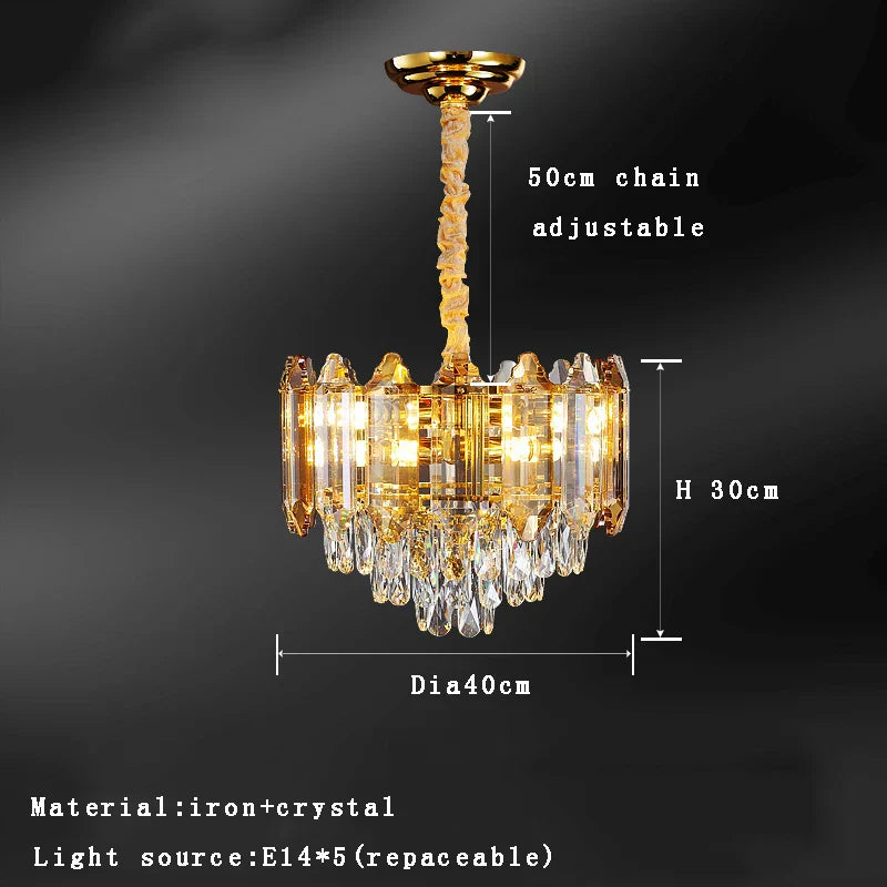 Gold Amber Crystal Chandelier Dia150cm Living Room