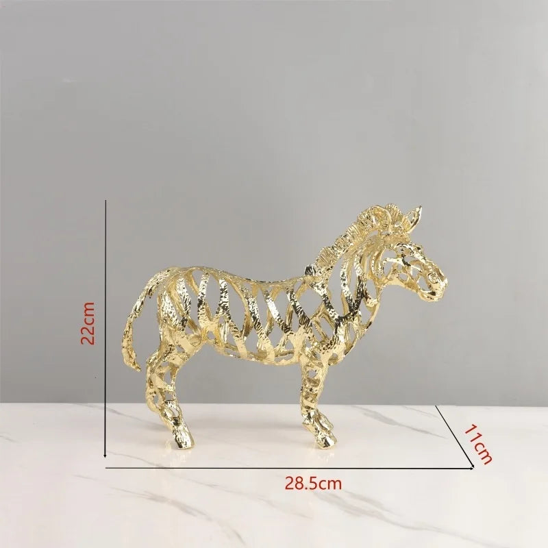 DecorBites™ Golden Openwork Animal Sculpture Set for Home Decoration