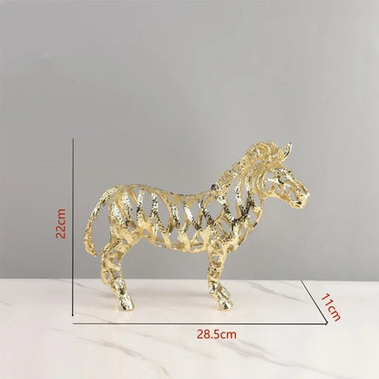 DecorBites™ Golden Openwork Animal Sculpture Set for Home Decoration