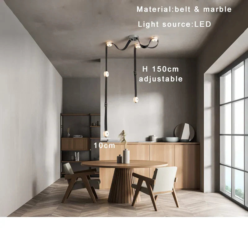 Leather Marble Dimmable Pendant
