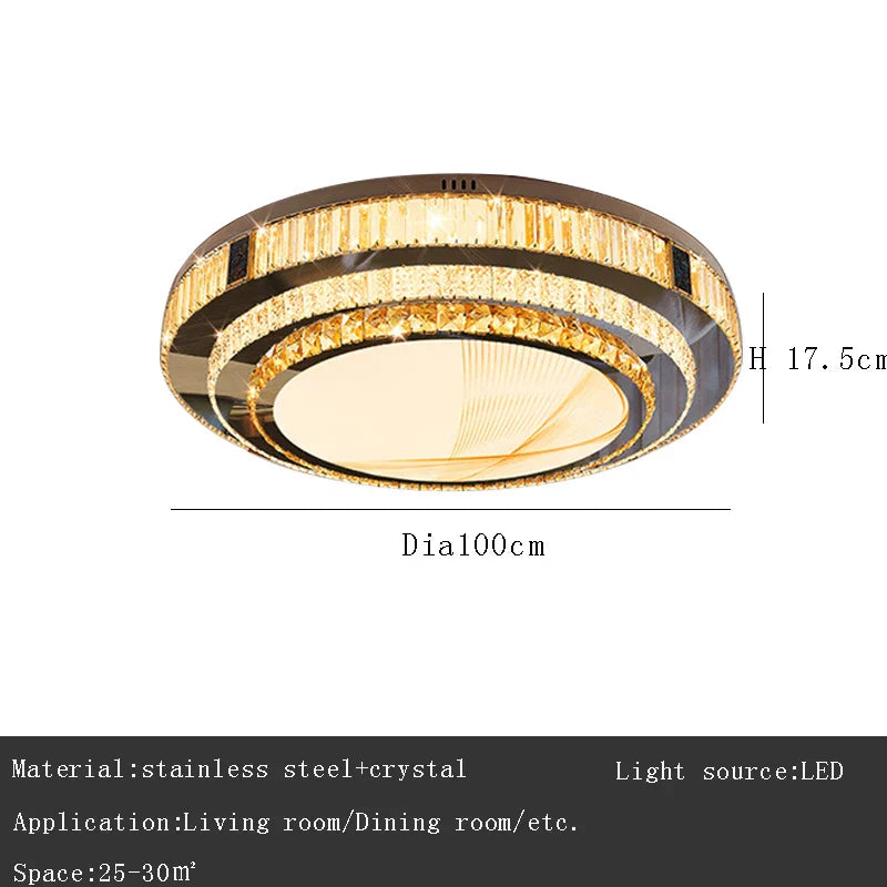 DecorBites™ Gold Crystal Ceiling Lights LED Minimalist Luxury Lighting - Stainless Steel Crystal Luminaires