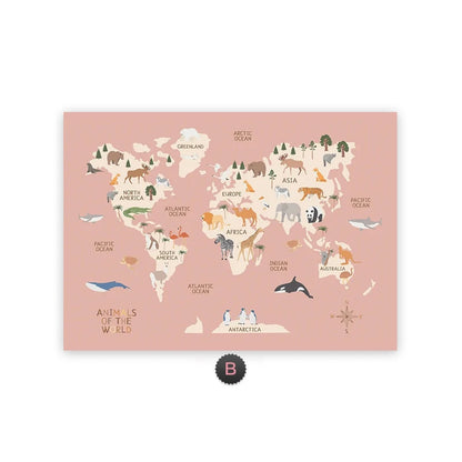 World Map Canvas Wall Art