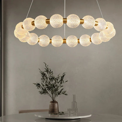 DecorBites™ Glass Ball LED Chandelier Pendant for Living Room & Bedroom