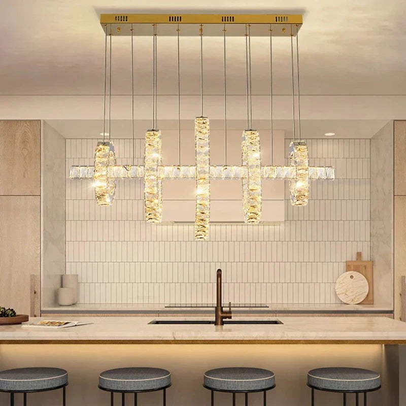 Chrome LED Hanging Chandelier