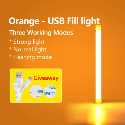 DecorBites™ LED Fill Light: Rechargable Colorful Selfie Lamp for Photography and Videos
