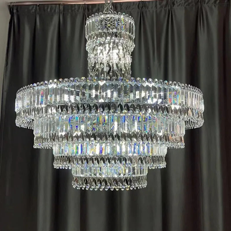 Chrome Crystal Chandelier Gold Frame Dia120cm