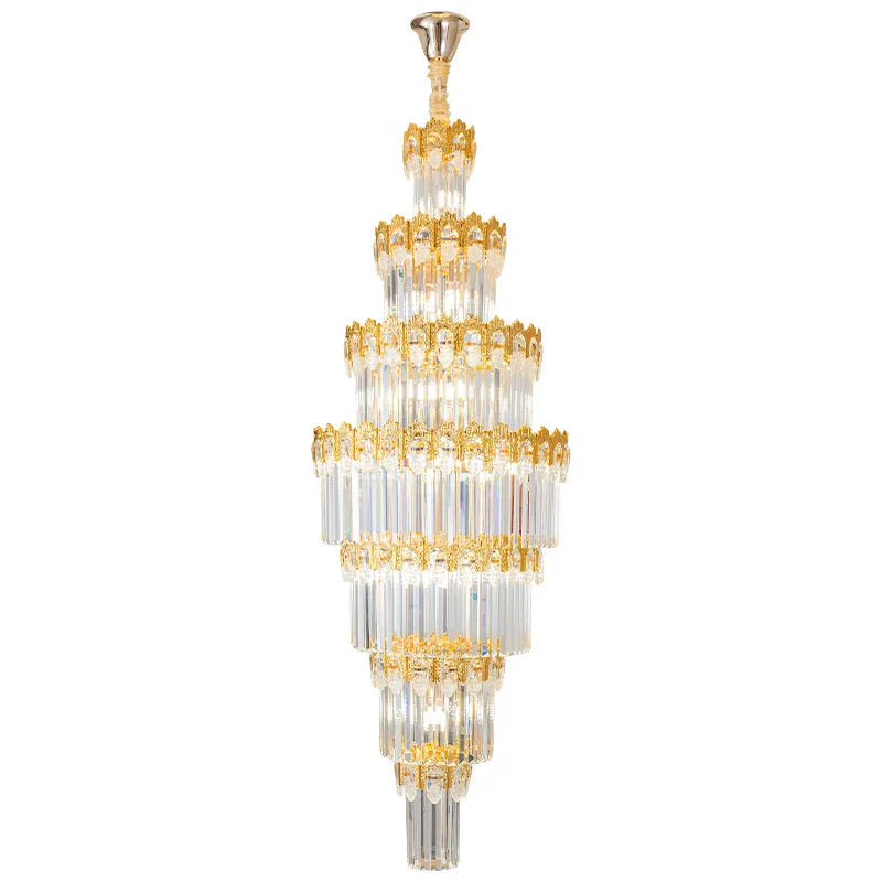 DecorBites™ Crystal Staircase Chandelier: Luxurious European Style for Villa Living