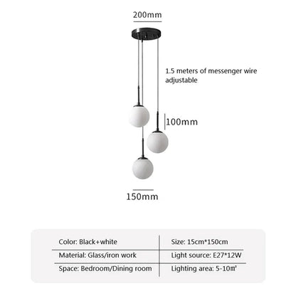 DecorBites™ Glass Ball LED Chandelier for Dining Room, Hotel, and Stairs