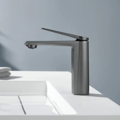 DecorBites™ Gold Gray Bathroom Faucet Single Handle Mixer Sink Tap Deck Mounted