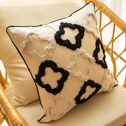 DecorBites™ Geometric Chenille Embroidered Pillow Covers Boho Moroccan Style Decor
