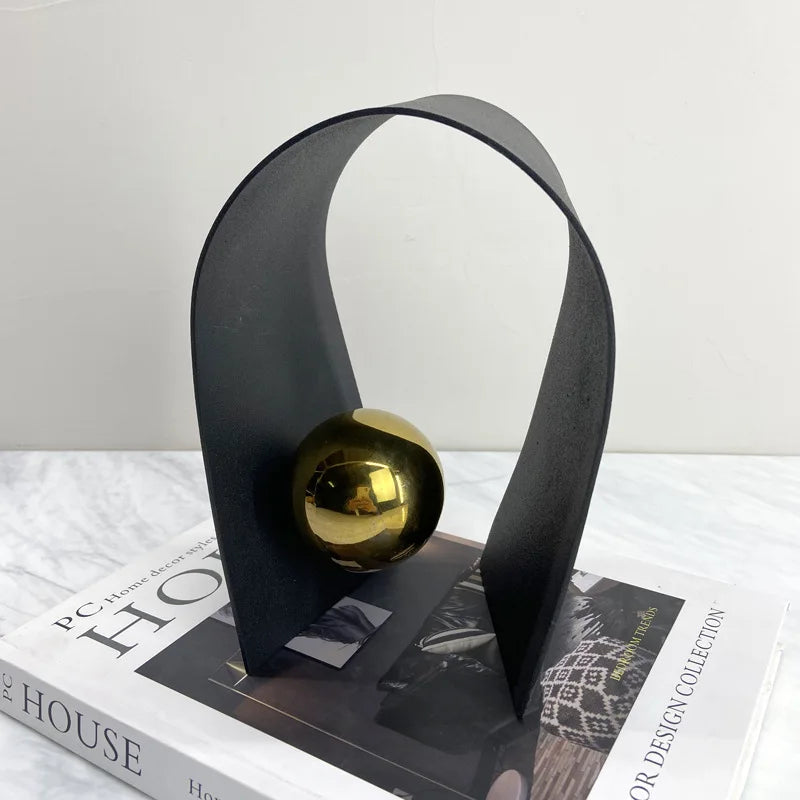 Gold Metal Geometric Sculpture
