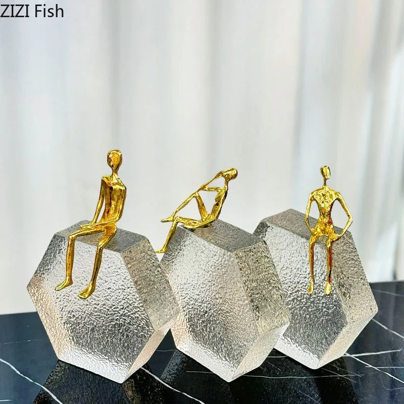 Gold Metal Desk Sculpture