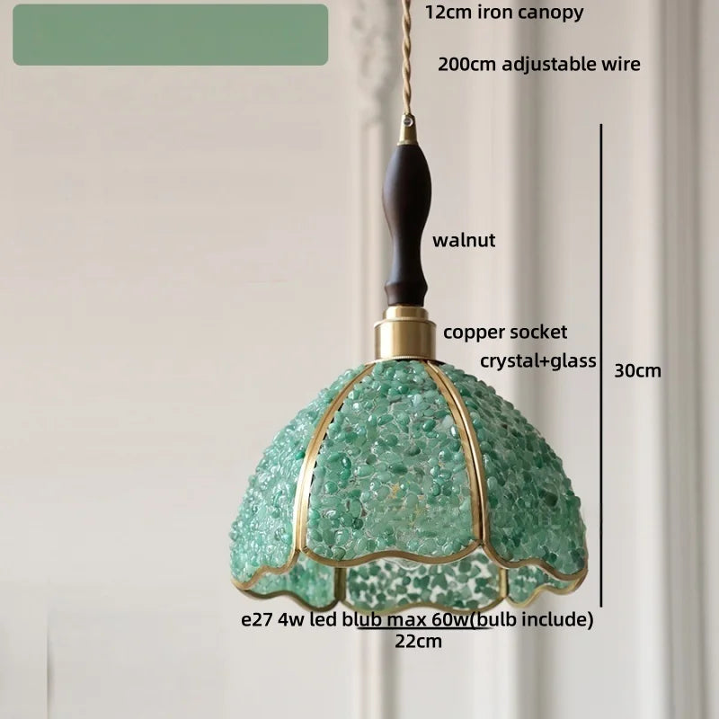 DecorBites™ Crystal Glass LED Pendant Lamp: Modern Nordic Style Hanging Light Fixture for Home Decor