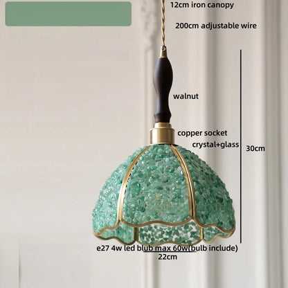 DecorBites™ Crystal Glass LED Pendant Lamp: Modern Nordic Style Hanging Light Fixture for Home Decor