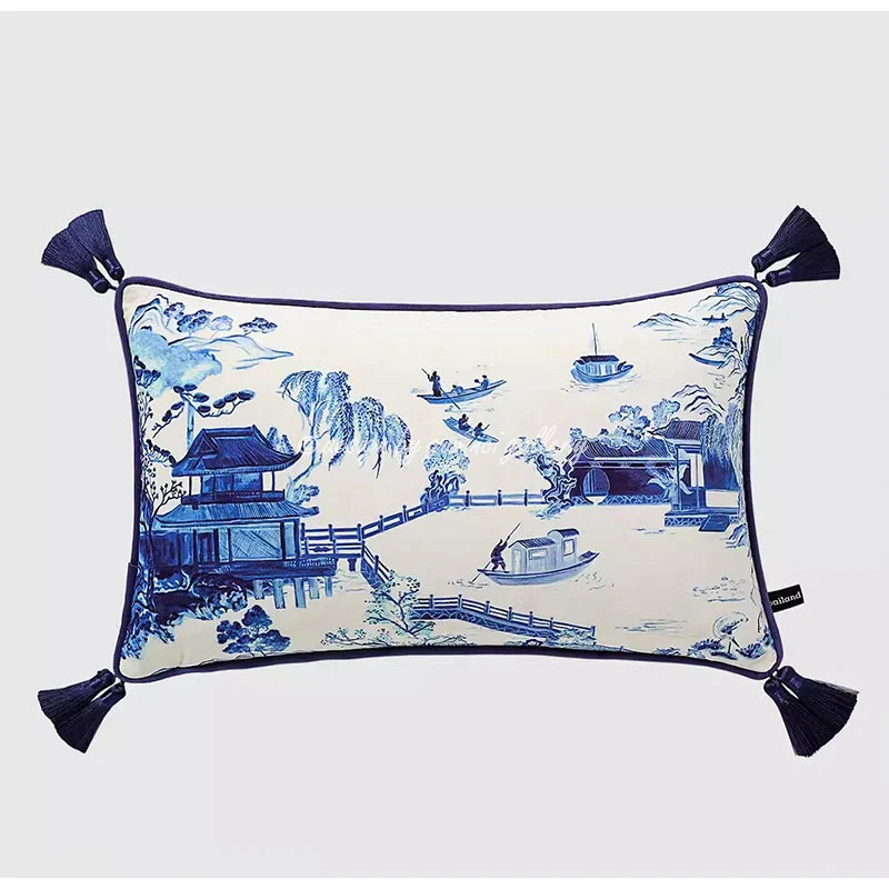 DecorBites™ Crane Art Luxury Throw Pillow Case for Bed & Sofa
