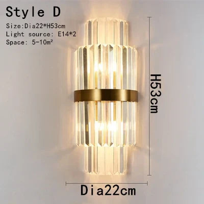 Gold Crystal Wall Light Dia25cm LED Design